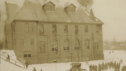 Alumni Hall Fire 1922. Built 1887.