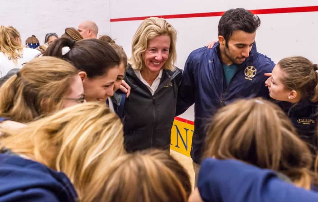 Wendy Bartlett with squash team