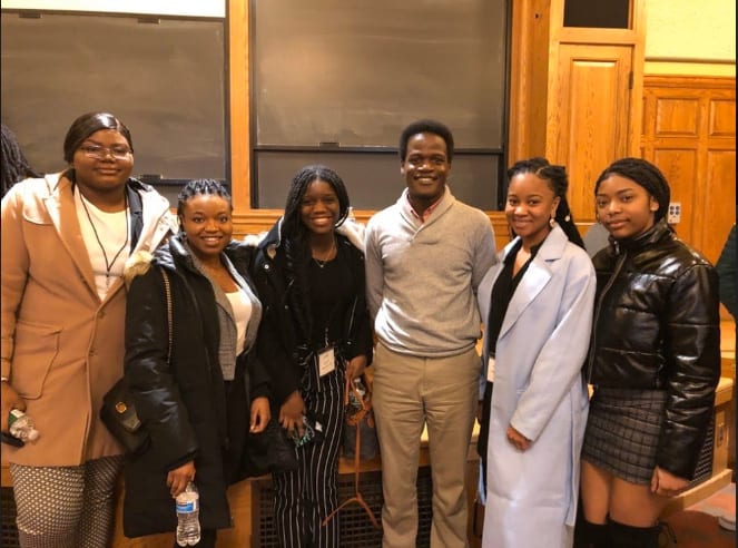 BSC Raven Brown ’22, Chidinma Nwodo ’23, Marissa Howlett ’22, Cecil Tengatenga ’11, Kiera Flynn ’21, and Kayla Betts ’21.